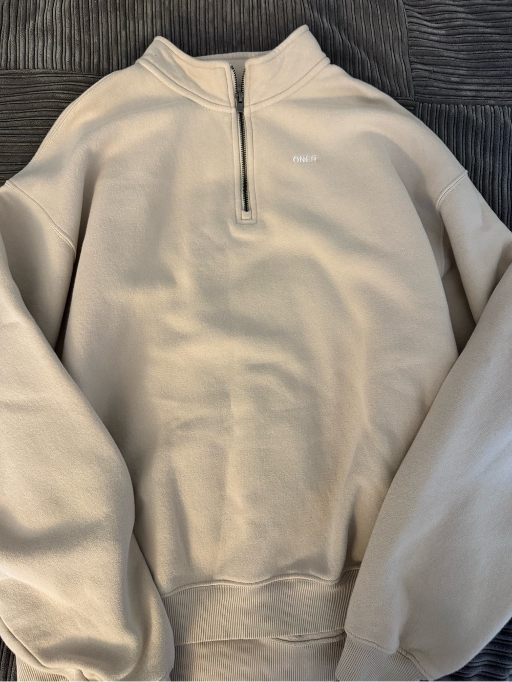 Oner Active Beige Quarter-Zip Women's Sweatshirt